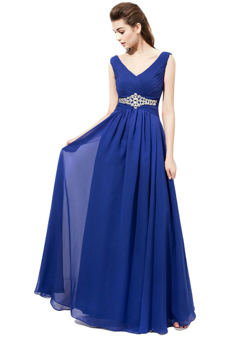blue chiffon dress